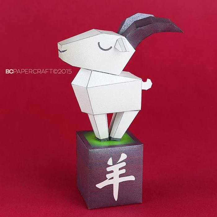 Деревянная коза paper model