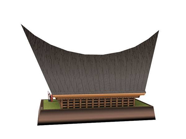 Традиционный дом Батаки paper model