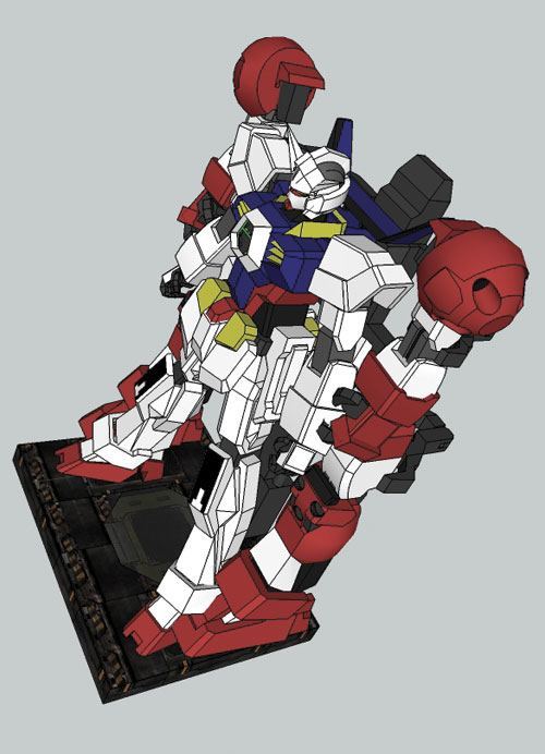Поддерживающая площадка (Gundam) paper model