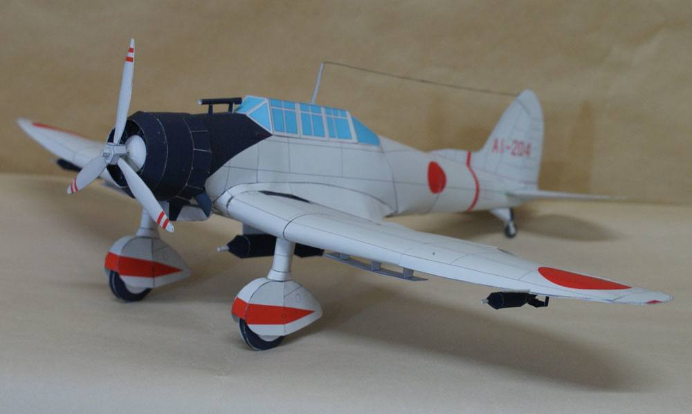 Палубный бомбардировщик Aichi D3A1 paper model