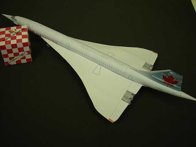 Сверхзвуковой пассажирский самолет Aerospatiale-BAC Concorde Air Canada paper model