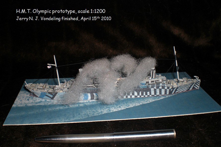 Трансатлантический пароход Олимпик (вид 1918 года) paper model