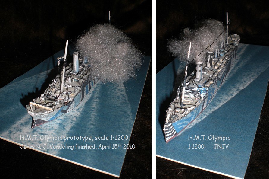 Трансатлантический пароход Олимпик (вид 1918 года) paper model