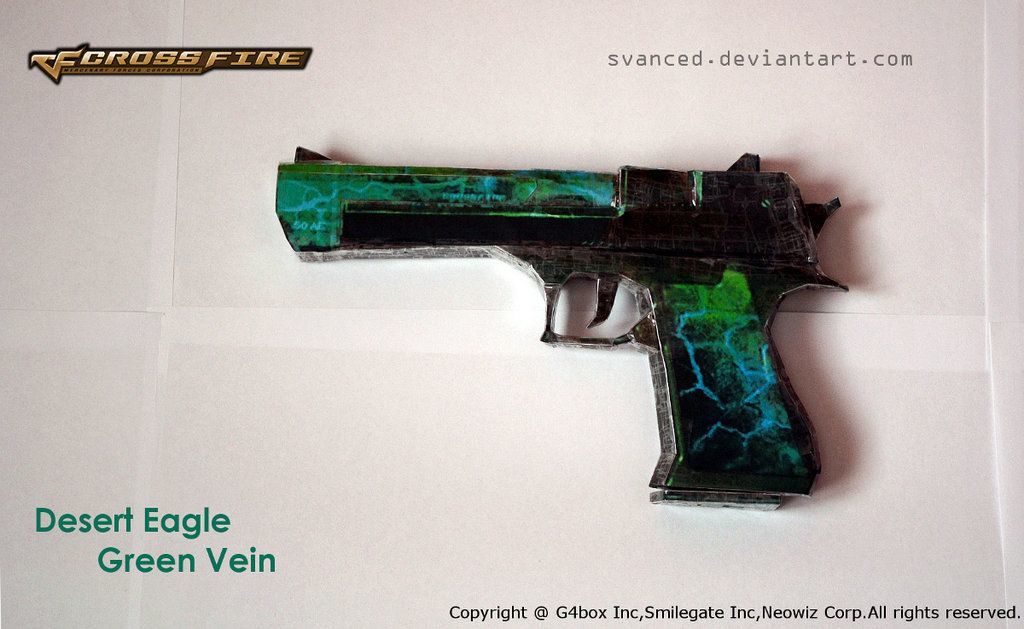 Пистолет Desert Eagle Green Vein (Crossfire) paper model