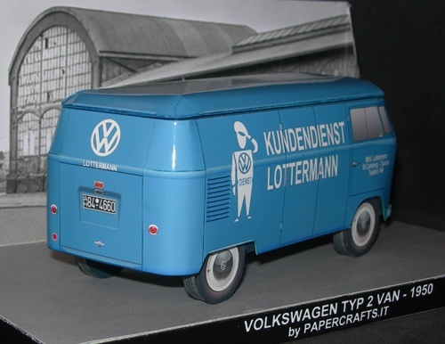 Автомобиль Volkswagen Transporter T1 Panel Van 1950 paper model