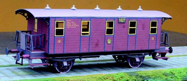 Пассажирский вагон Preussenwagen 1899 paper model