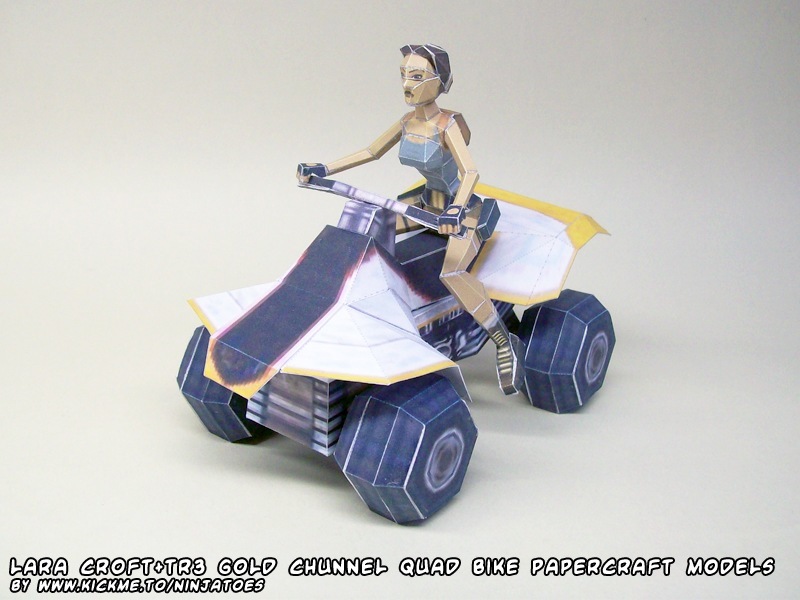 Лара Крофт на квадроцикле (Tomb Raider) paper model