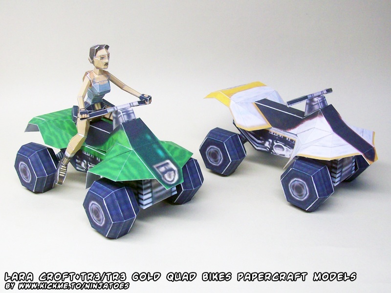 Лара Крофт на квадроцикле (Tomb Raider) paper model