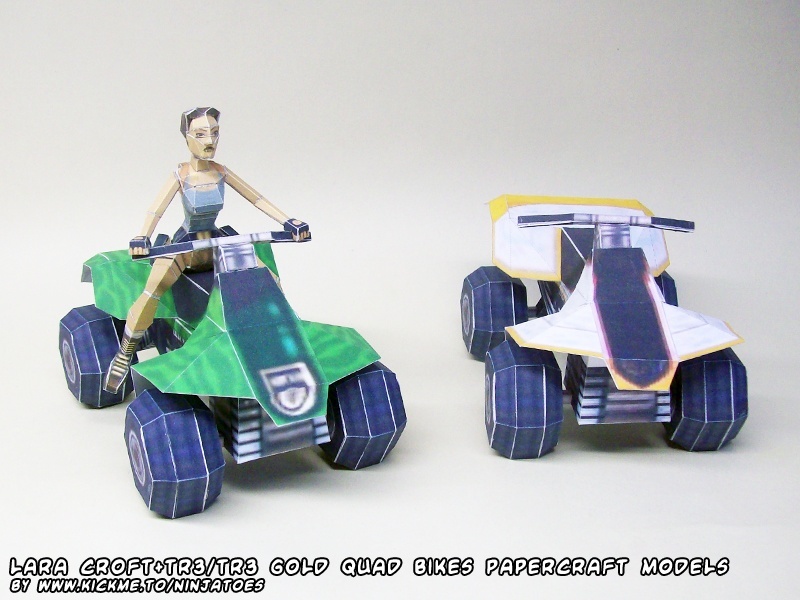 Лара Крофт на квадроцикле (Tomb Raider) paper model