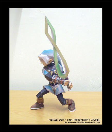 Линк в маске Свирепого божества (The Legend of Zelda) paper model