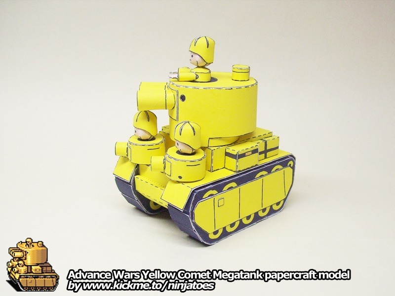 Танк Yellow Comet Megatank (Advance Wars) paper model
