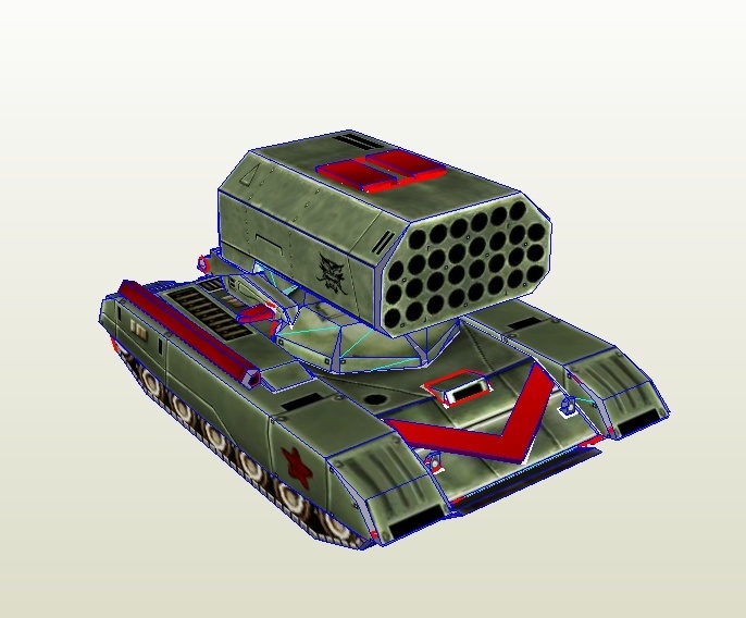 Тяжёлая огнемётная система ТОС-1 Буратино (Command & Conquer) paper model