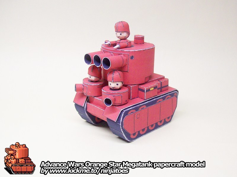Танк Orange Star Megatank (Advance Wars) paper model