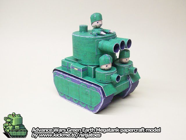 Танк Green Earth Megatank (Advance Wars) paper model