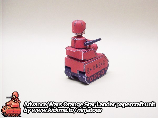 Танк Orange Star Tank (Advance Wars) paper model