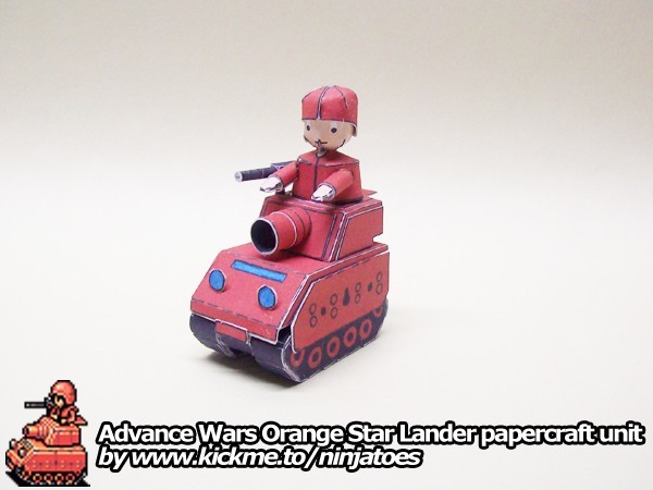 Танк Orange Star Tank (Advance Wars) paper model