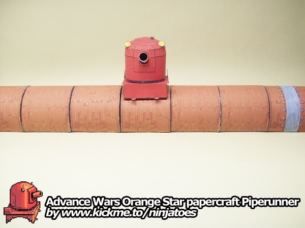 Пушка Orange Star Piperunner (Advance Wars) paper model