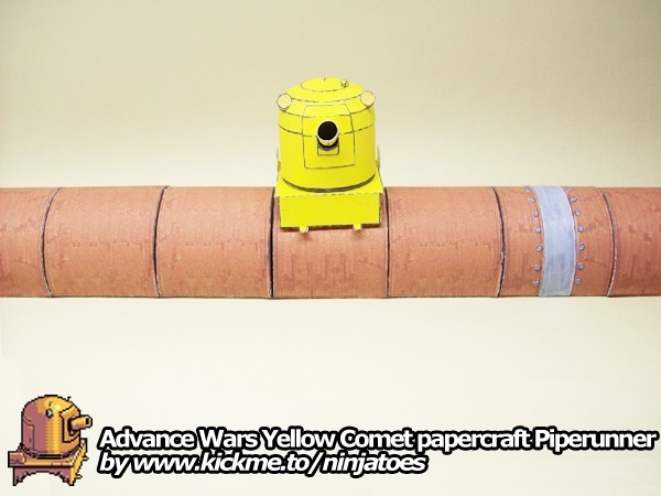 Пушка Yellow Comet Piperunner (Advance Wars) paper model