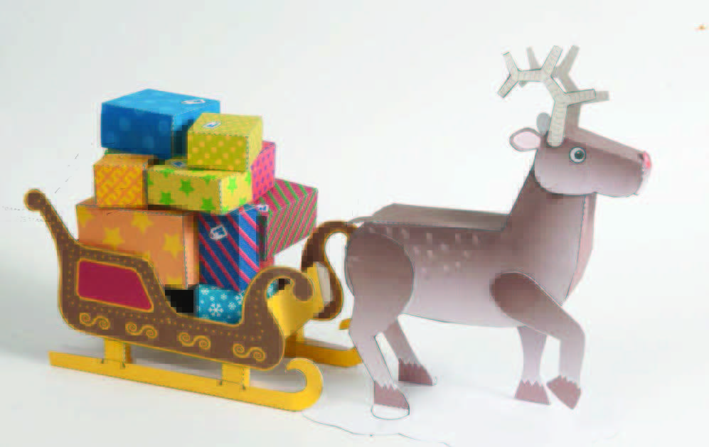 Сани Санта-Клауса paper model