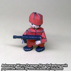Пехотинец Orange Star Infantry (Advance Wars) paper model