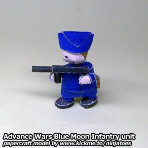Пехотинец Blue Moon Infantry (Advance Wars) paper model