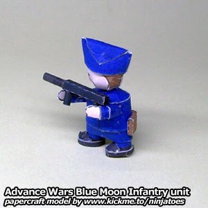Пехотинец Blue Moon Infantry (Advance Wars) paper model