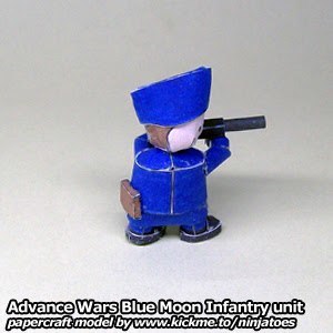 Пехотинец Blue Moon Infantry (Advance Wars) paper model