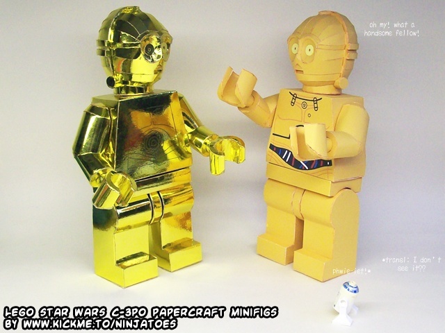 Робот C-3PO Gold (ЛЕГО) paper model