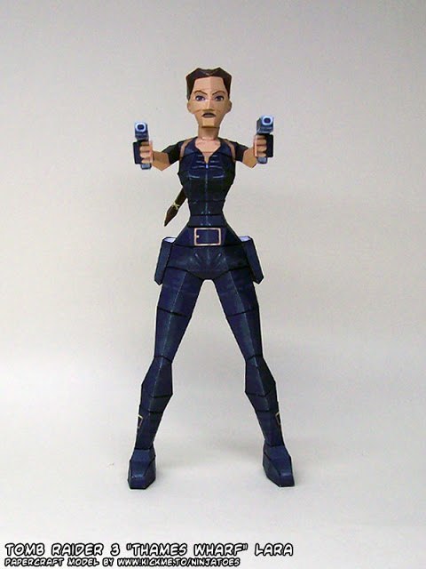 Лара Крофт и пристань на Темзе (Tomb Raider) paper model
