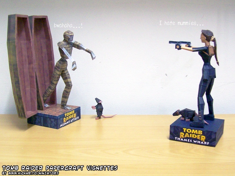 Лара Крофт и пристань на Темзе (Tomb Raider) paper model