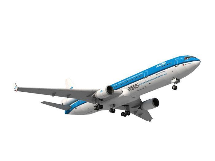 Авиалайнер McDonnell Douglas MD-11 KLM paper model