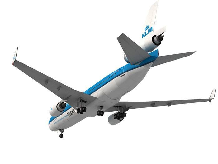 Авиалайнер McDonnell Douglas MD-11 KLM paper model