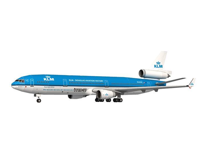 Авиалайнер McDonnell Douglas MD-11 KLM paper model