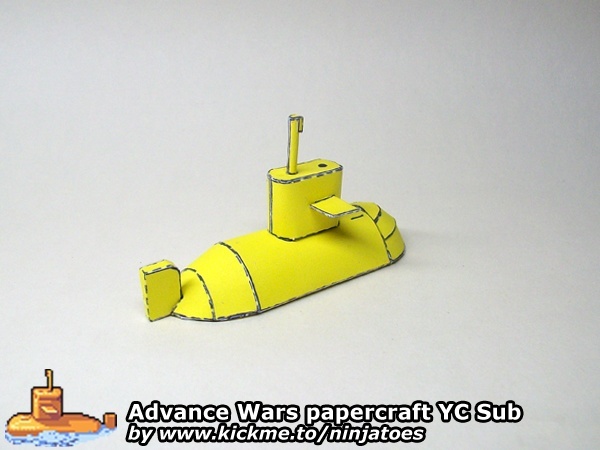 Подводная лодка Yellow Comet Sub (Advance Wars) paper model