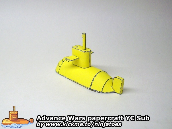 Подводная лодка Yellow Comet Sub (Advance Wars) paper model