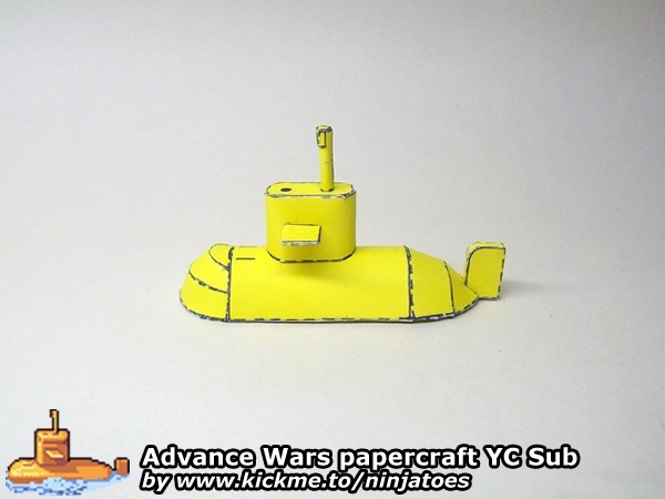 Подводная лодка Yellow Comet Sub (Advance Wars) paper model