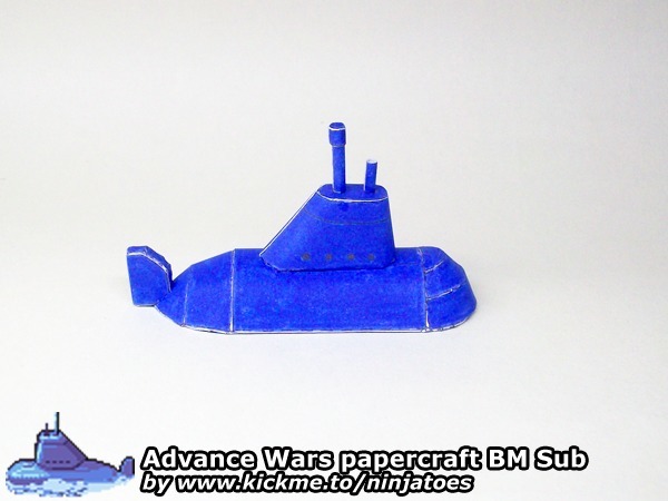 Подводная лодка Blue Moon Sub (Advance Wars) paper model