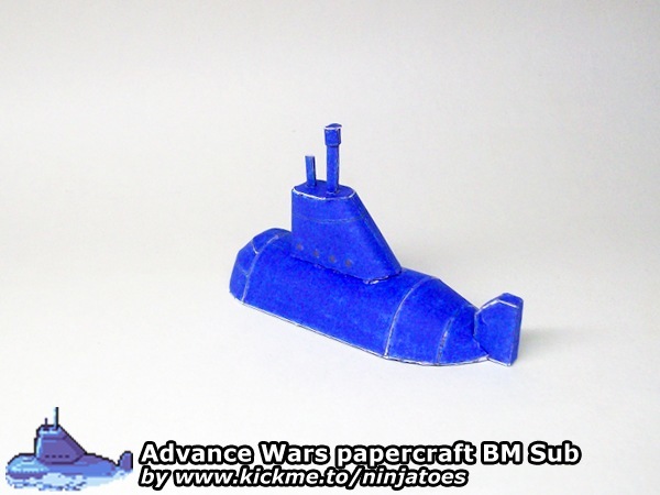 Подводная лодка Blue Moon Sub (Advance Wars) paper model