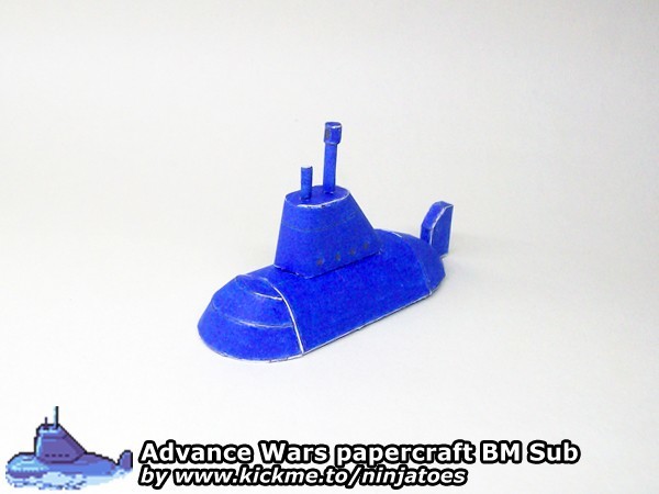 Подводная лодка Blue Moon Sub (Advance Wars) paper model