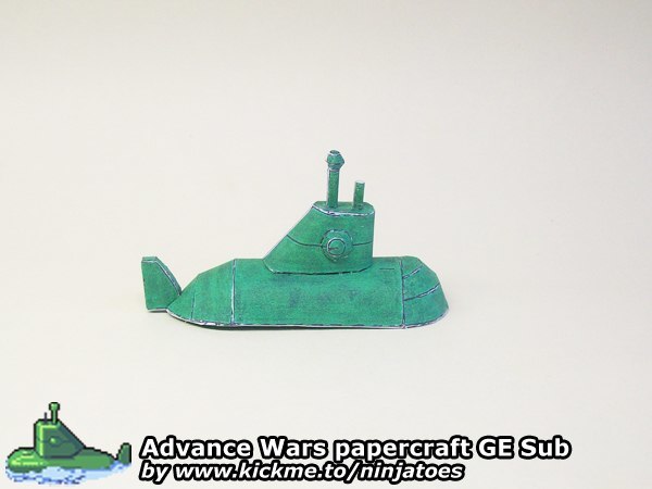 Подводная лодка Green Earth Sub (Advance Wars) paper model
