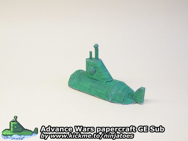 Подводная лодка Green Earth Sub (Advance Wars) paper model