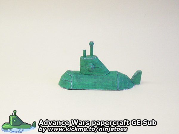 Подводная лодка Green Earth Sub (Advance Wars) paper model