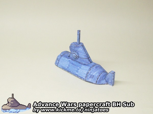 Подводная лодка Black Hole Sub (Advance Wars) paper model