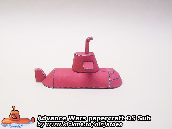 Подводная лодка Orange Star Sub (Advance Wars) paper model