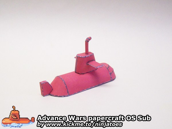 Подводная лодка Orange Star Sub (Advance Wars) paper model