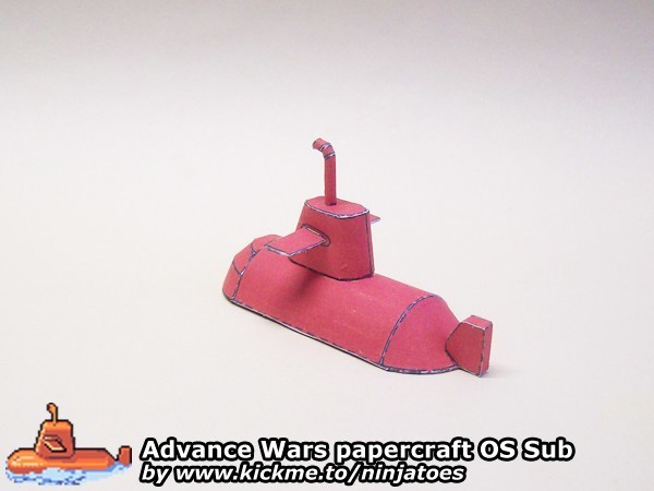 Подводная лодка Orange Star Sub (Advance Wars) paper model