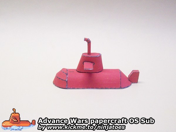 Подводная лодка Orange Star Sub (Advance Wars) paper model