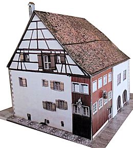 Дом гильдии ткачей (Ванген-им-Алльгой), масштаб 1:160 paper model