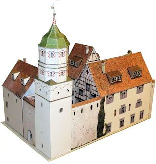 Пороховая башня (Ванген-им-Алльгой, Германия), масштаб 1:87 paper model