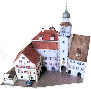 Ратуша (Ванген-им-Алльгой, Германия), масштаб 1:160 paper model